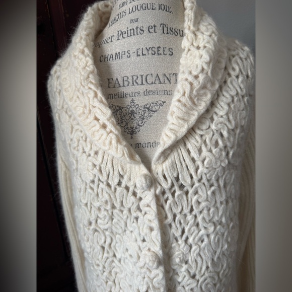XL Coldwater Creek Wool Rabbit Blend Jacket Cardigan Sweater - Picture 5 of 16